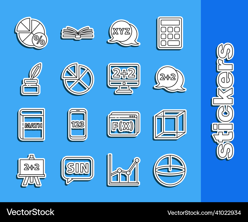 Set line calculator function mathematical symbol Set line calculator function mathematical symbol vector image