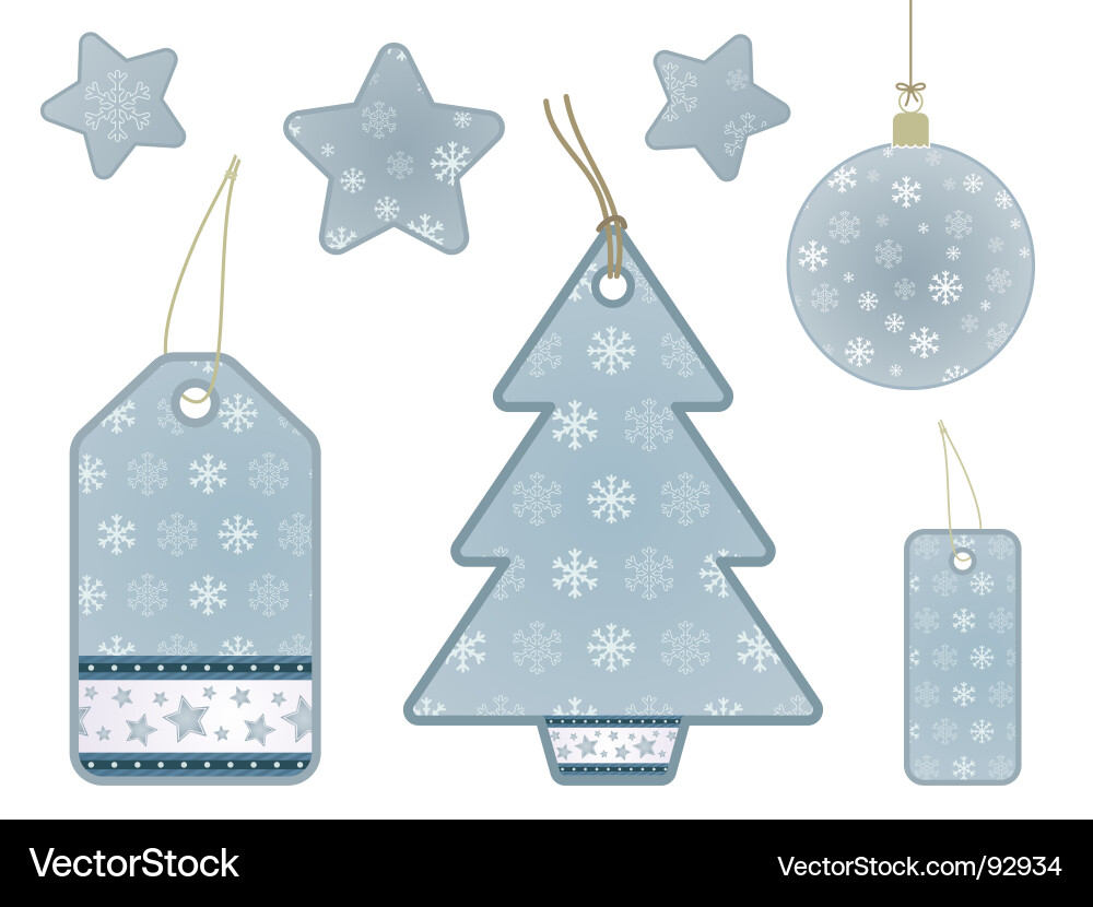 Snowflake Gift Tags Collection Vector Image