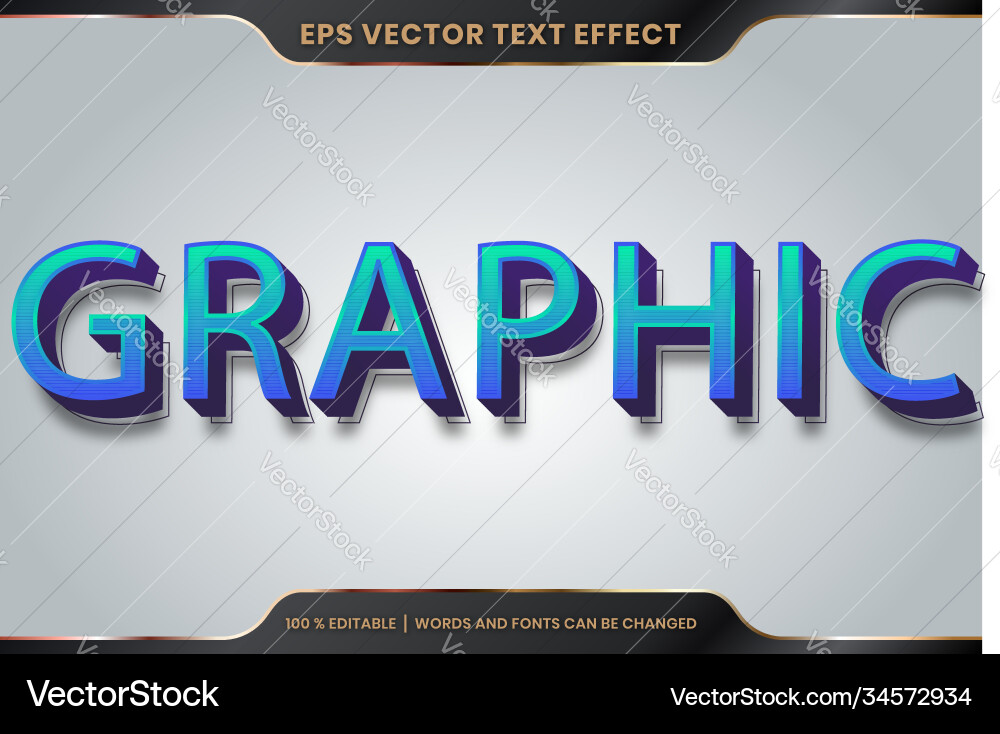 Text effect in 3d graphic words font styles theme Text effect in 3d graphic words font styles theme vector image