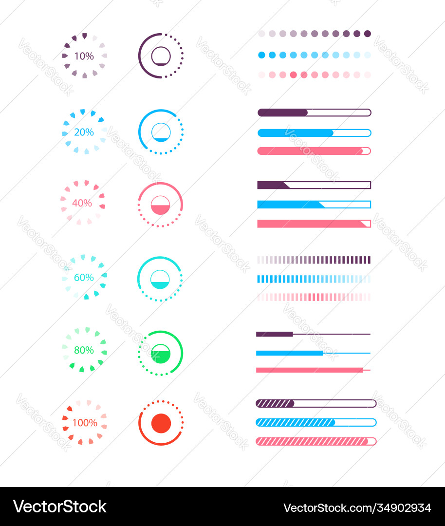 Web progress loadercollection interface load icon Web progress loadercollection interface load icon vector image