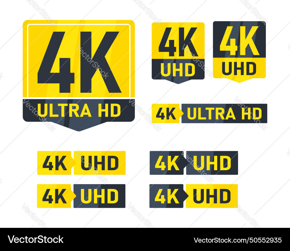 4k uhd resolution icon for web high definition 4k uhd resolution icon for web high definition vector image