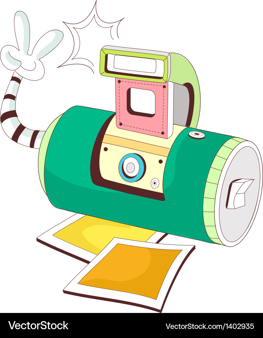A taking photo using polaroid Vector Image