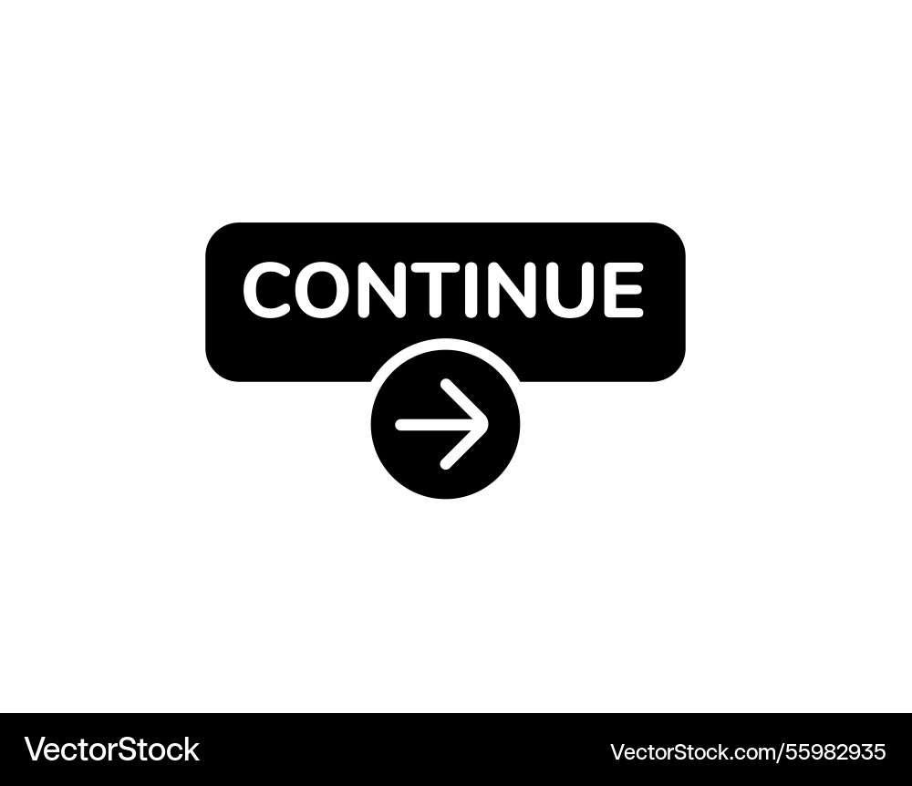 An interactive continue button with a unique arrow An interactive continue button with a unique arrow Vector Image