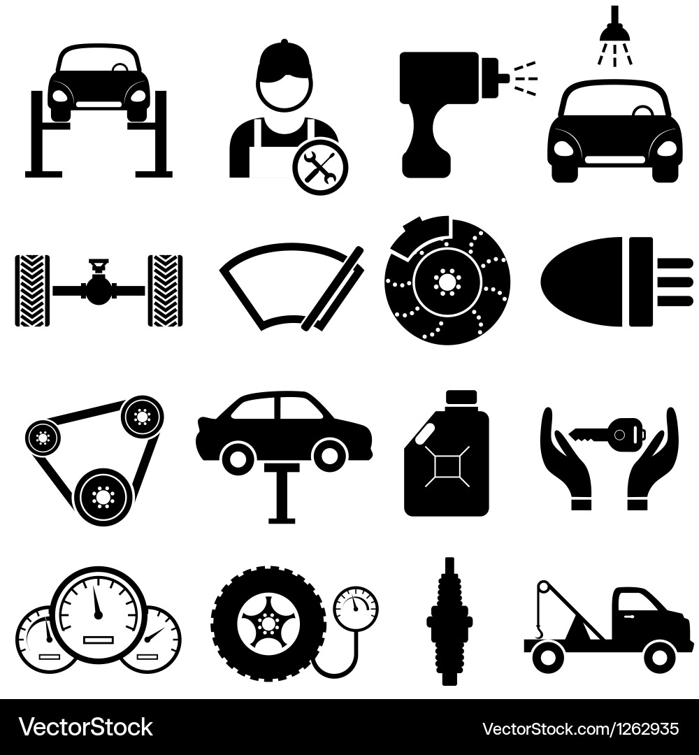 Automotive Icon Set Vector Image