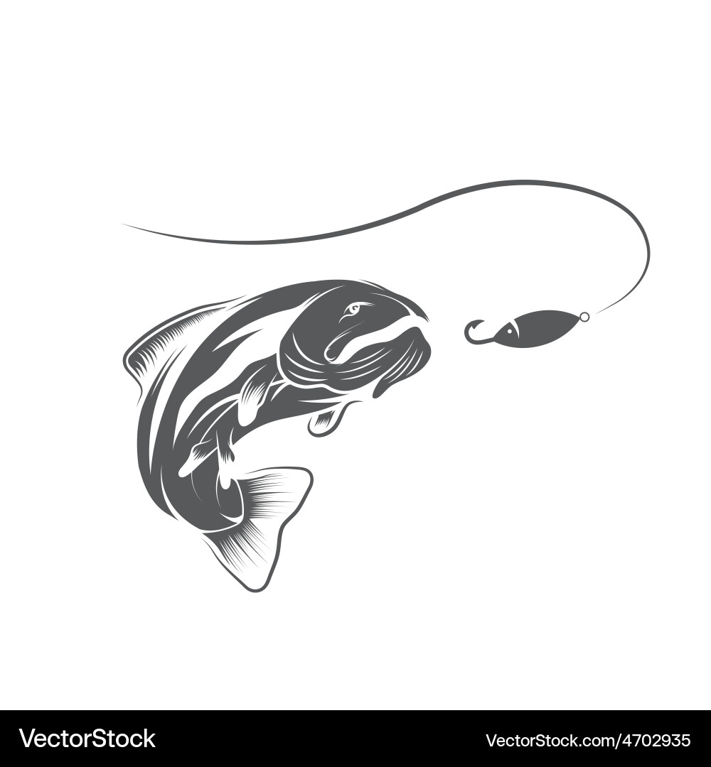 Bass and Lure Artwork Vector Image