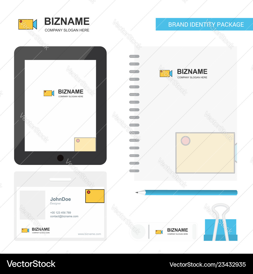 Camcoder business logo tab app diary pvc employee Camcoder business logo tab app diary pvc employee Vector Image