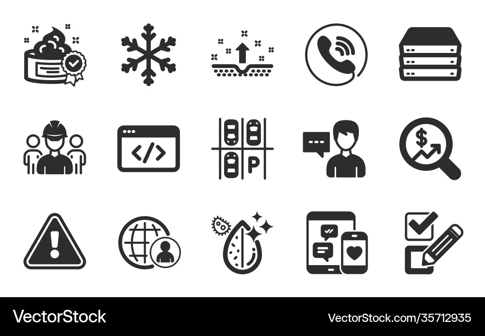Clean skin seo script and cream icons set call Clean skin seo script and cream icons set call vector image