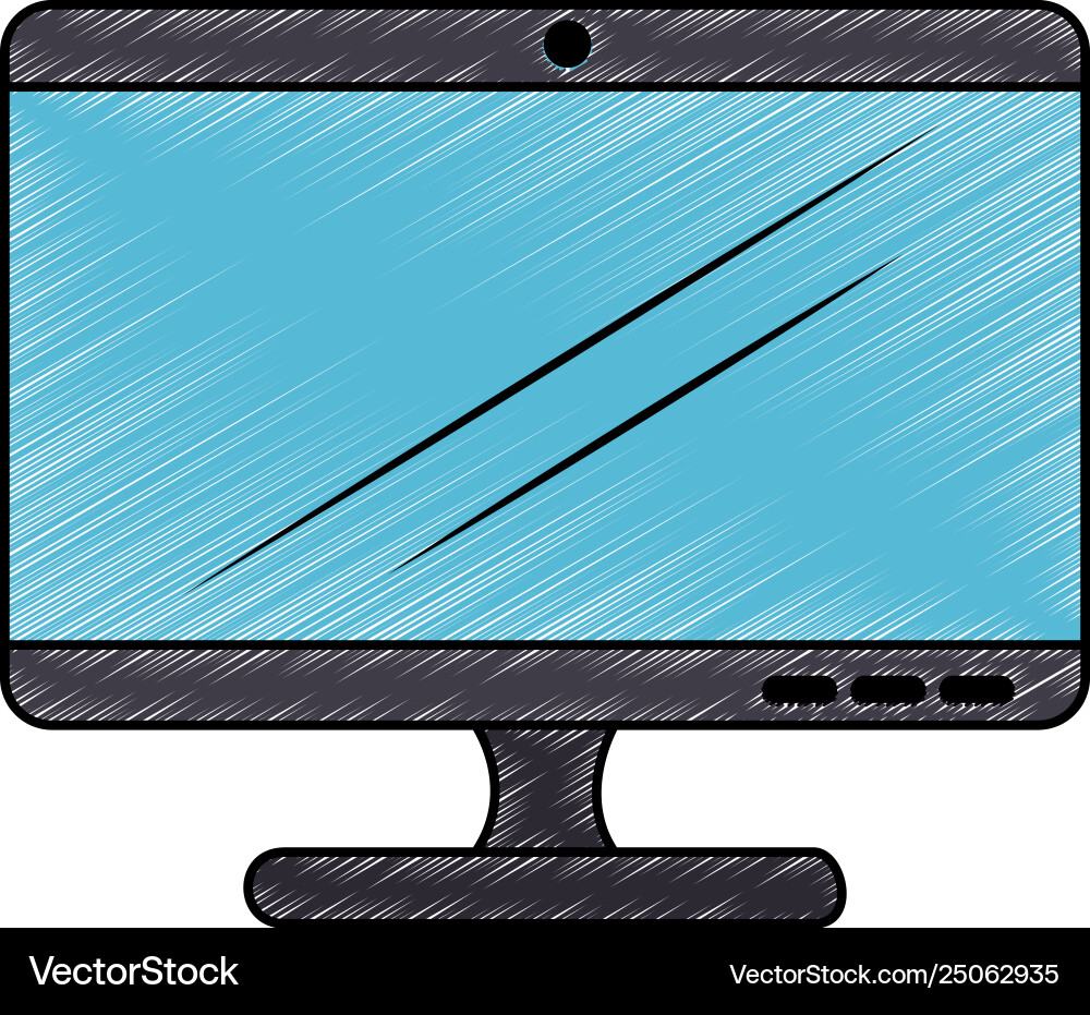 Computer display isolated icon Computer display isolated icon vector image