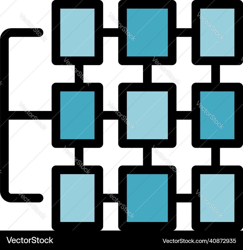 Data archive icon color outline Data archive icon color outline vector image