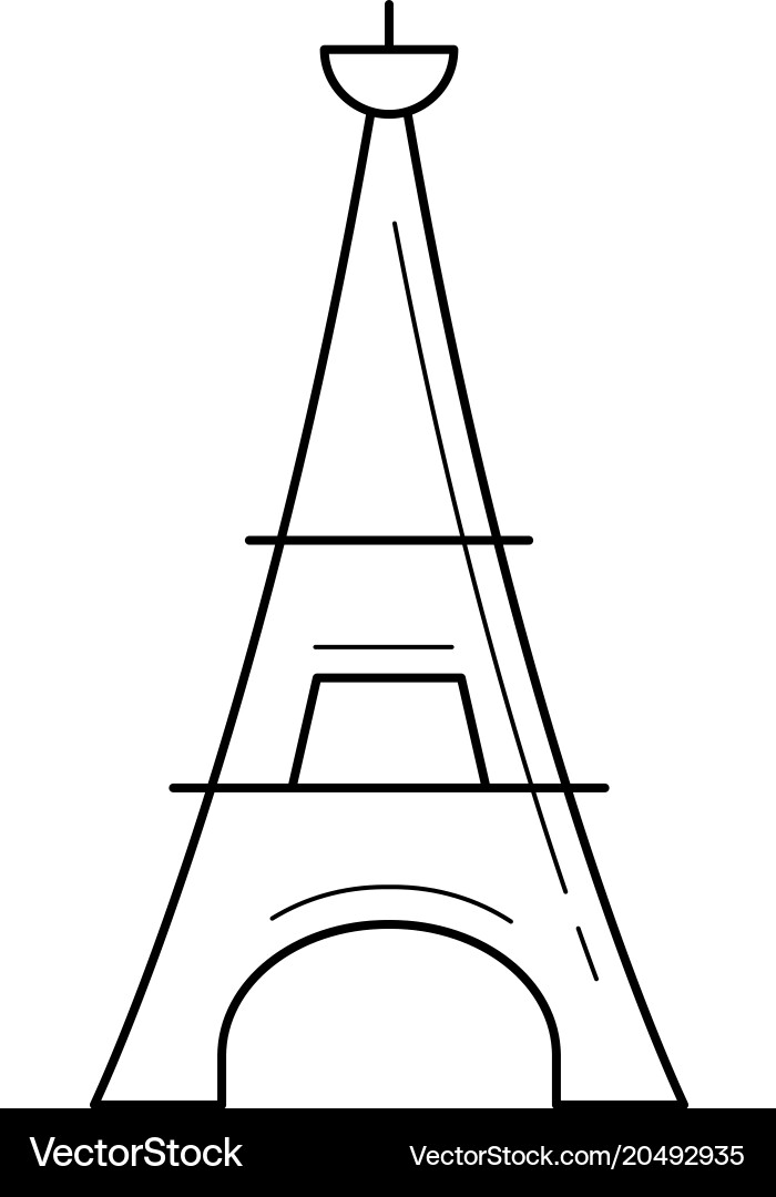 Eiffel tower line icon vector image