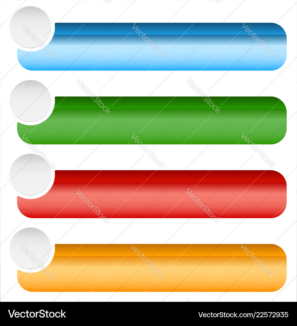 Empty button banner background in more colors Vector Image