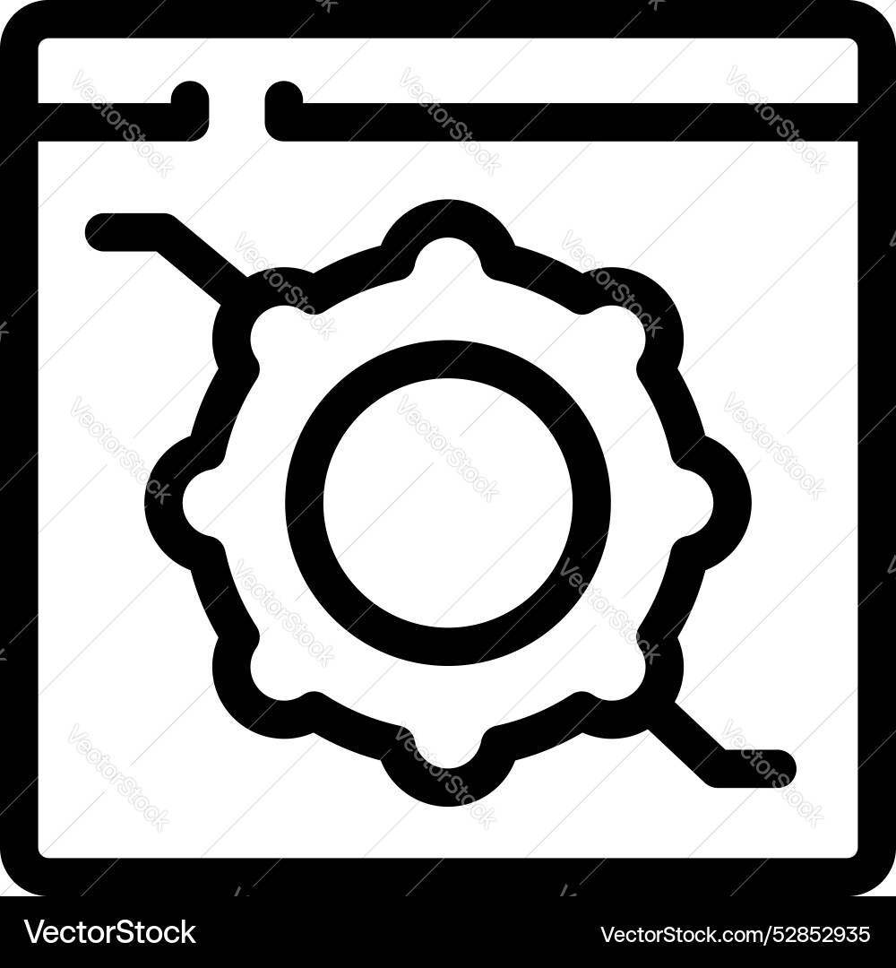 Entwicklungsprozess der Website mit cogwheel Vektorbild