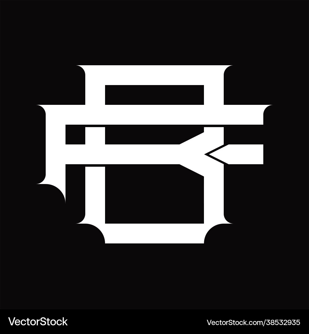 Fb logo monogram with vintage overlapping linked vector image