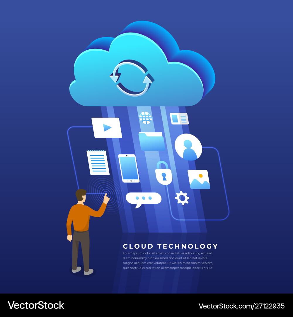 Flat design concept cloud computing technology Flat design concept cloud computing technology vector image