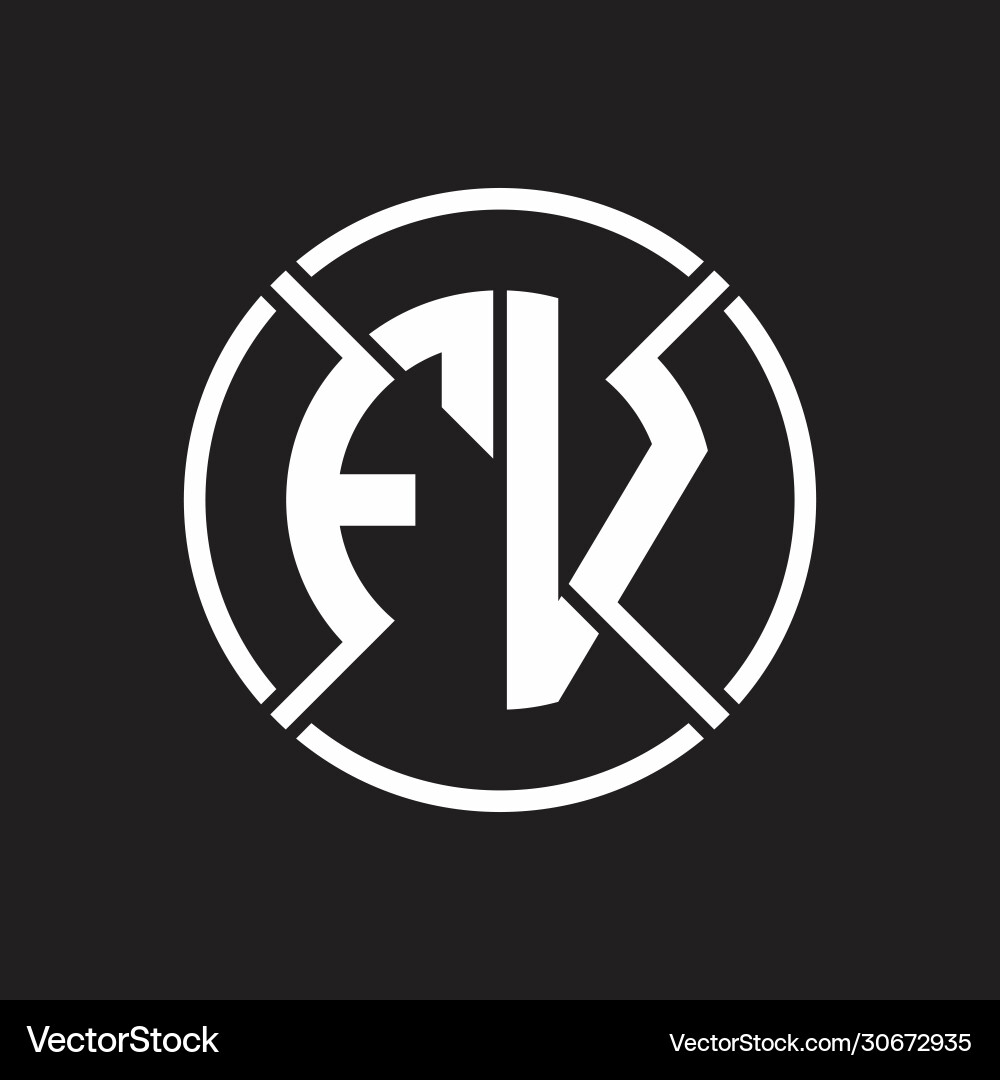Fv logo monogram with four part circle slash Fv logo monogram with four part circle slash Vector Image