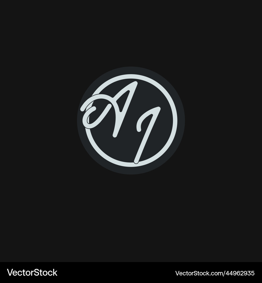Initials ai logo monogram with simple circle line Initials ai logo monogram with simple circle line Vector Image
