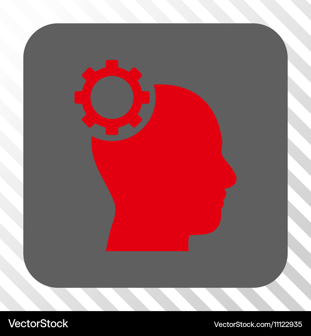 Intellect gear rounded square button vector image
