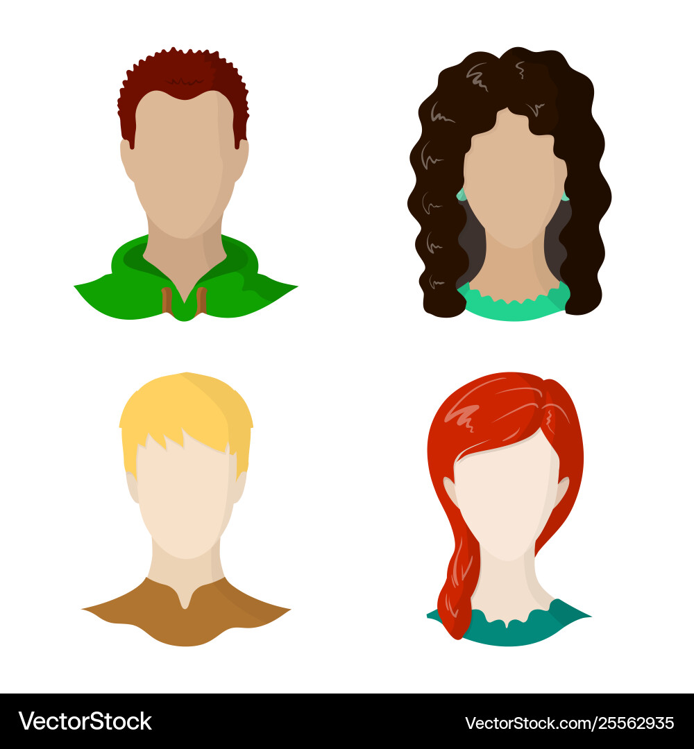 Isolated object avatar and dummy symbol set Vector Image