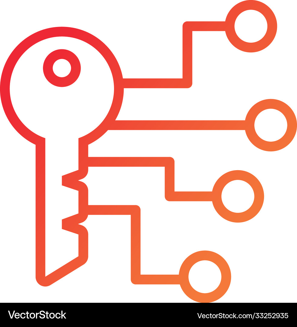 Key door security data with circuit gradient style Vector Image