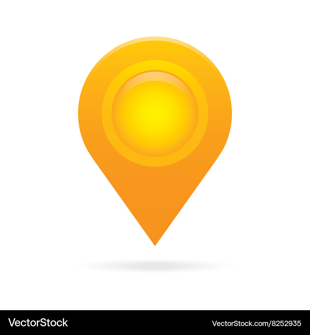 Orange map pointer icon marker gps location flag vector image