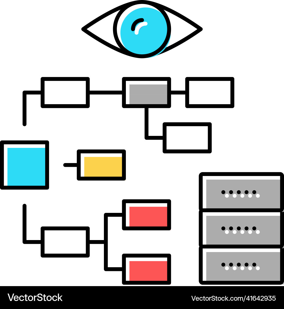 Problem hierarchy vision color icon Vector Image