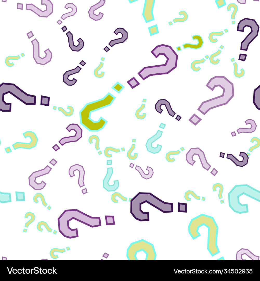 Quiz seamless pattern question marks doubt faq vector image