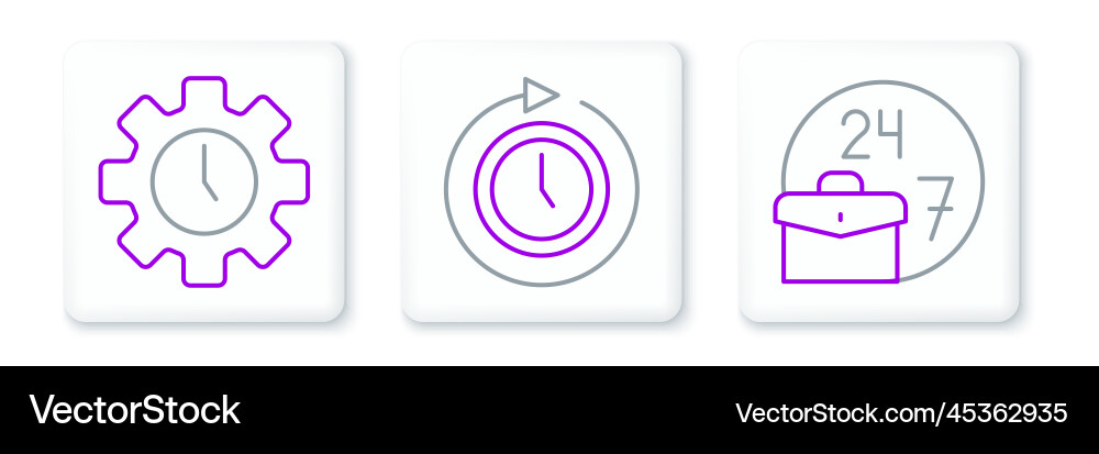 Set line always busy time management and clock Set line always busy time management and clock vector image