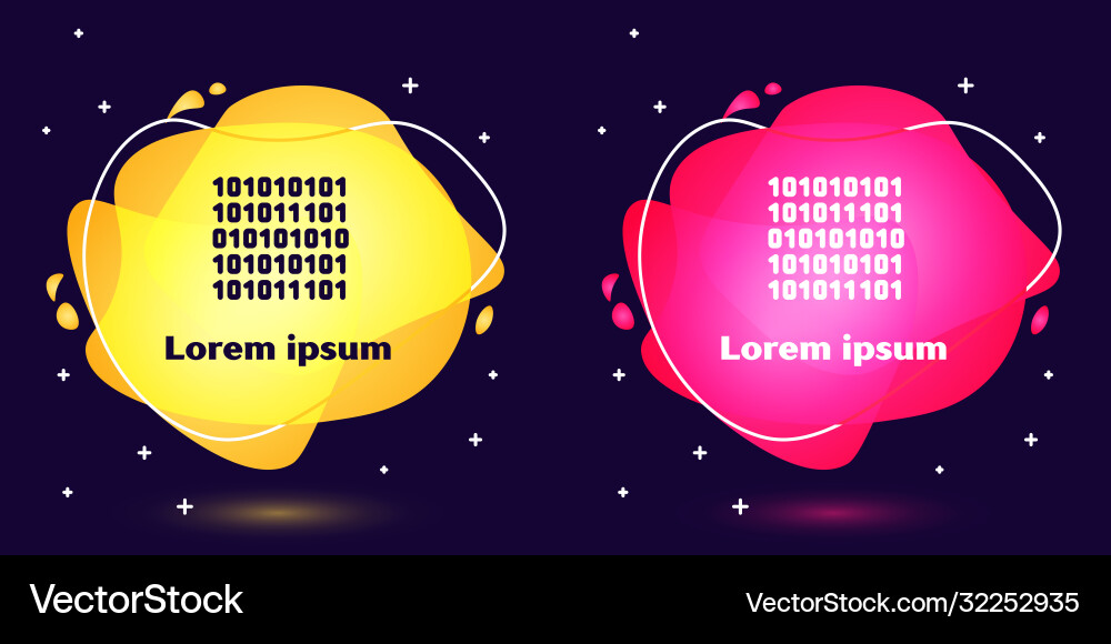 Set line binary code icon isolated on blue Set line binary code icon isolated on blue vector image