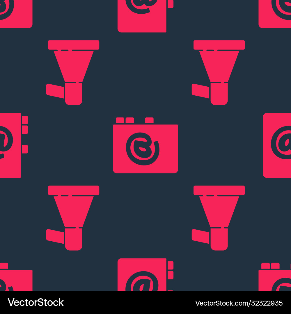 Set megaphone and address book on seamless pattern Set megaphone and address book on seamless pattern vector image