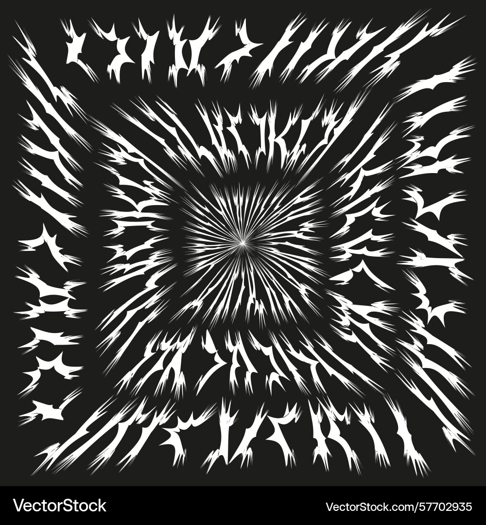Square burst frame converging spike pattern Square burst frame converging spike pattern vector image