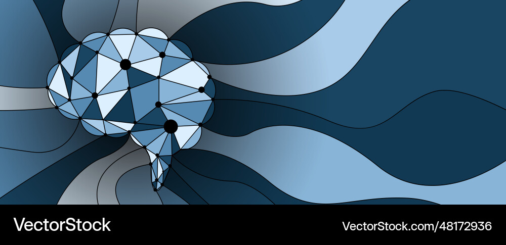 Abstract artificial intelligence cloud computing vector image