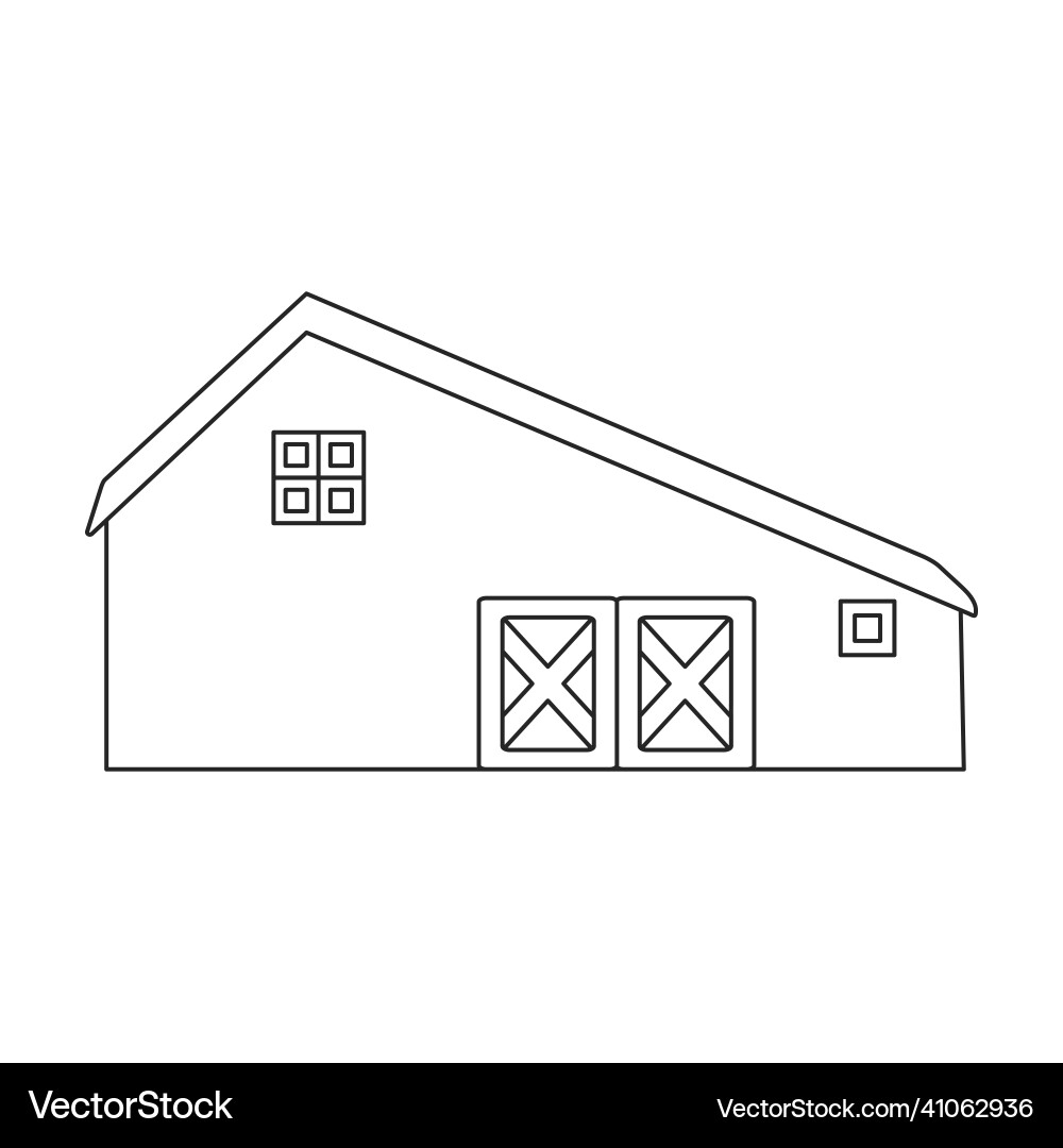 Barn iconoutline icon isolated Barn iconoutline icon isolated vector image