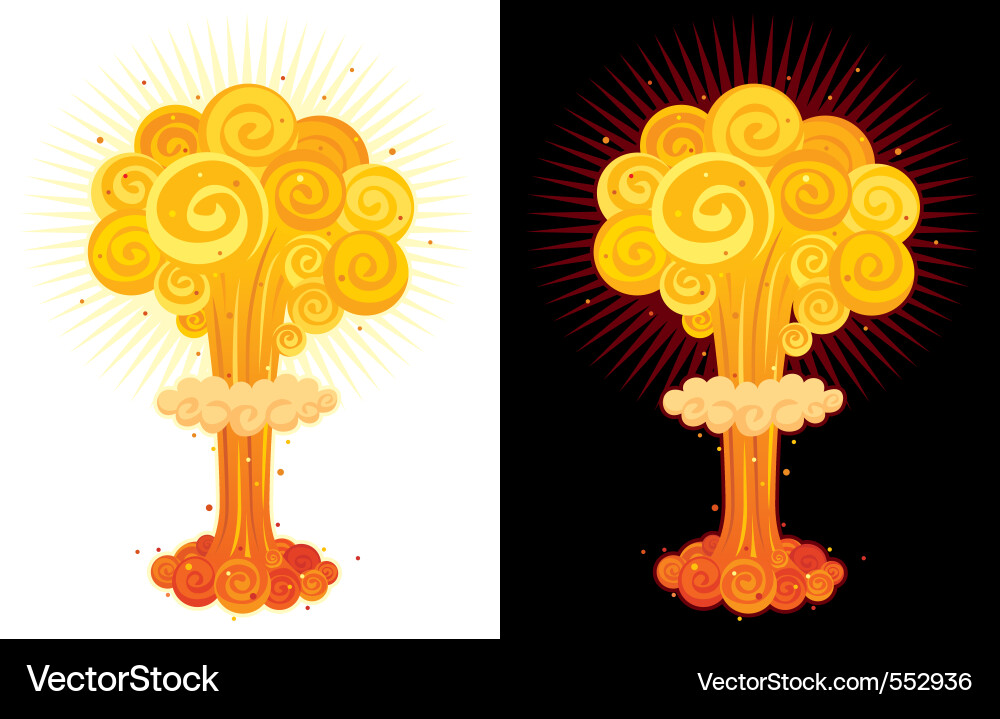 Cartoon Mushroom Cloud Vektorbild