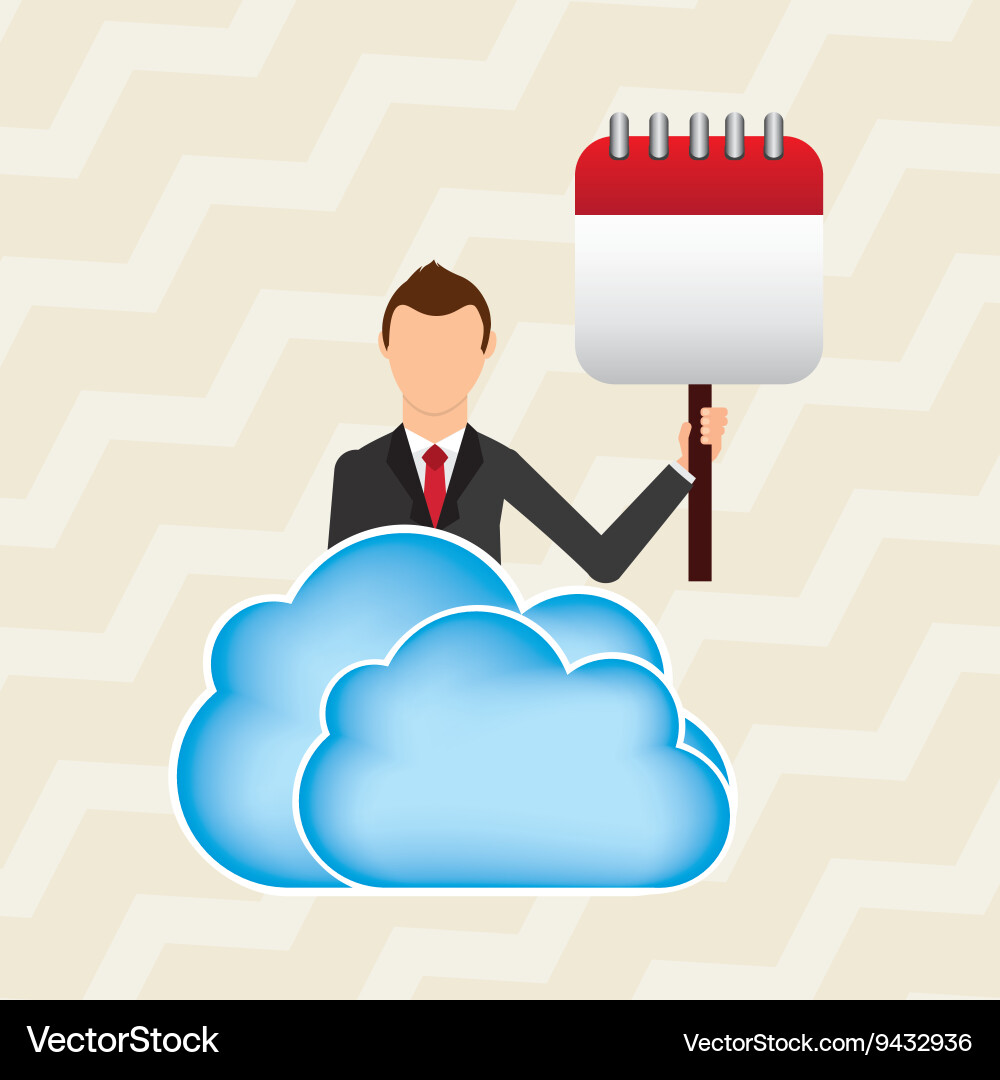 Cloud computing design vector image
