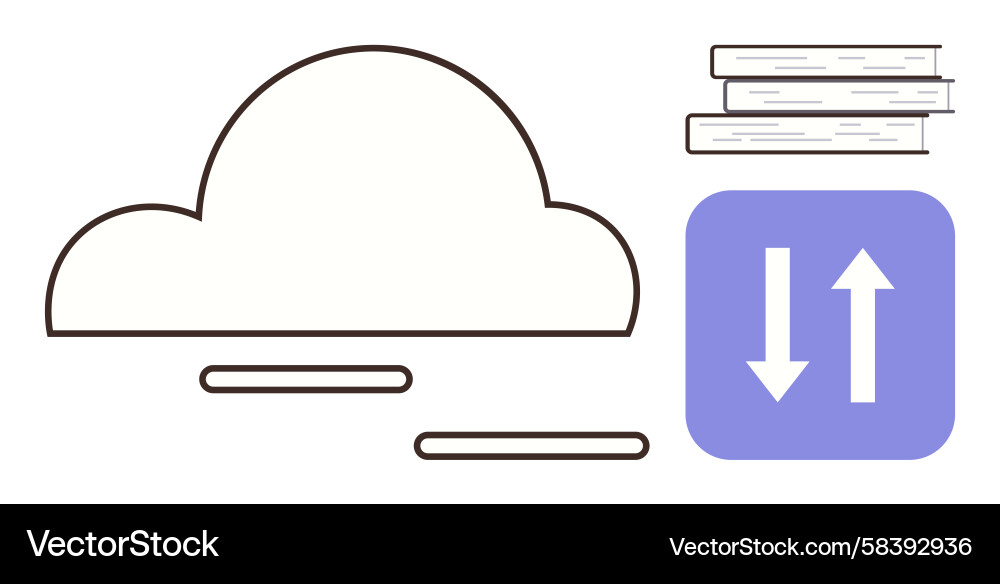 Cloud Data & Knowledge Sync Vector Image