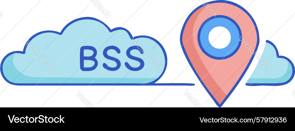 Cloud with wireless network pins computing Vector Image