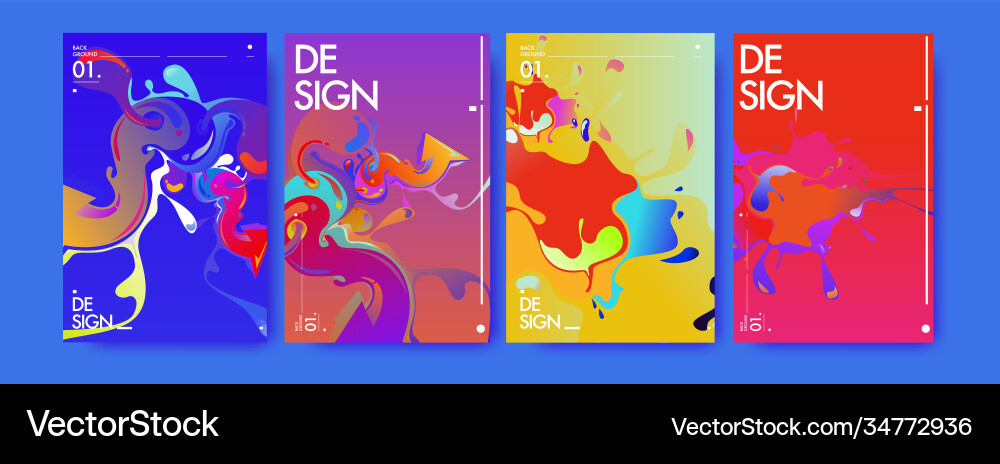 Colorful abstract fluid gradient pattern Colorful abstract fluid gradient pattern Vector Image