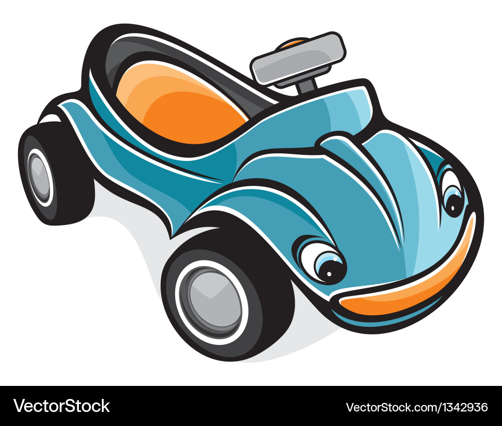 Colorful Race Car Cartoon vector image