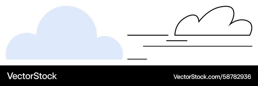 Contrast between static and dynamic cloud designs Vector Image