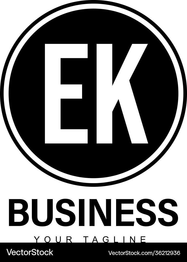 Ek initial a logo design with abstract style Ek initial a logo design with abstract style Vector Image