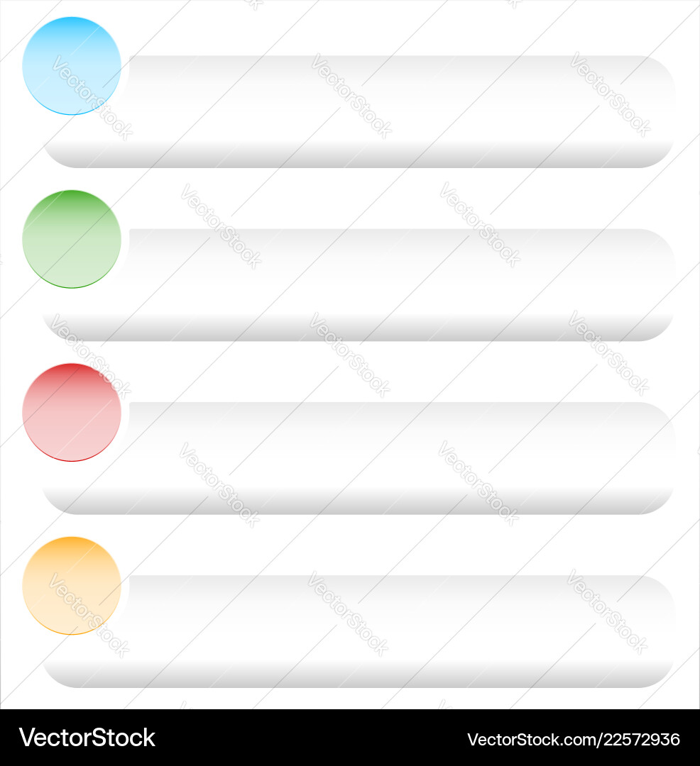 Empty button banner background in more colors vector image
