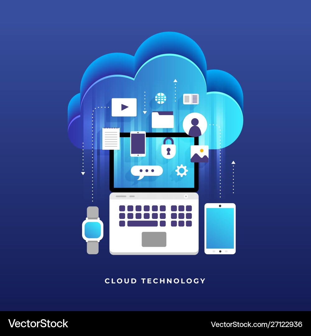 Flat design concept cloud computing technology Flat design concept cloud computing technology vector image