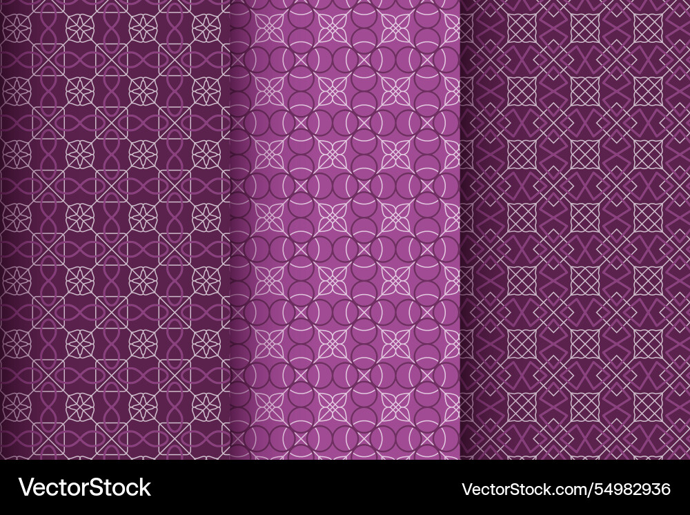 Flat linear arabic pattern collection vector image