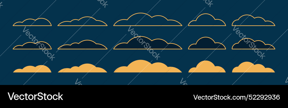 Fluffy clouds design elements collection Vector Image