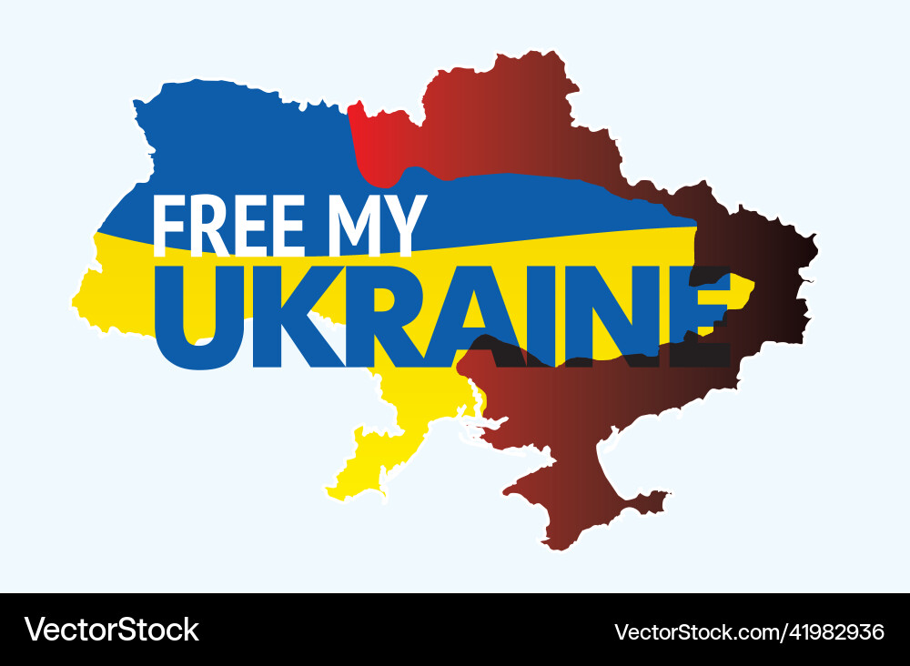 Free my ukraine map with bloody war zone Free my ukraine map with bloody war zone vector image