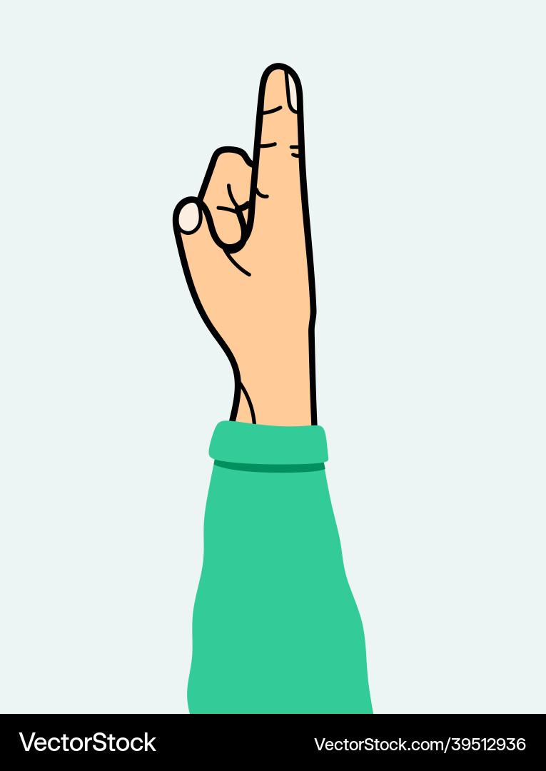 Hand gesture is an extended index finger for use Hand gesture is an extended index finger for use vector image