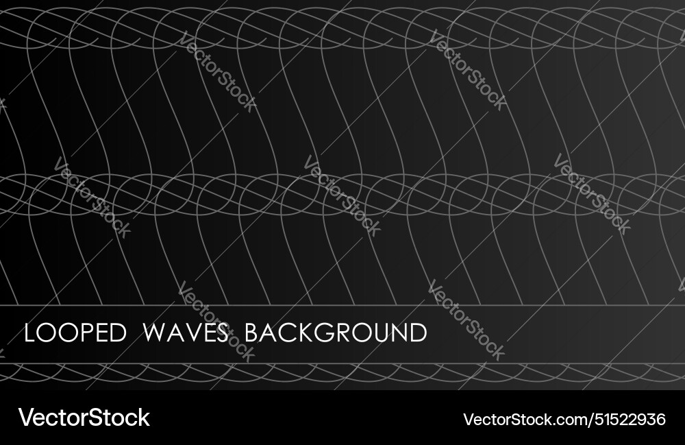 Horizontal grey loop decorative lattice abstract vector image