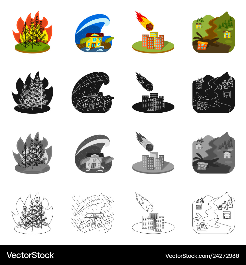 Isolated object of weather and distress icon vector image