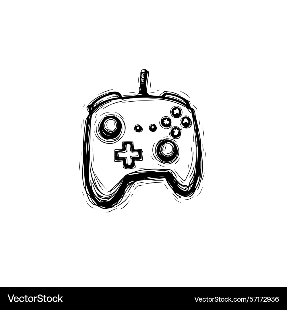 Minimalist hand drawn game controller isolated Vector Image