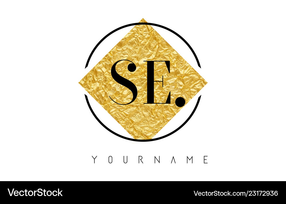 Se Buchstaben-Logo mit goldener Folientextur Se Buchstaben-Logo mit goldener Folientextur vektorbild